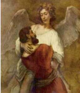 Rembrandt, "Jacob Wrestling with the Angel"
