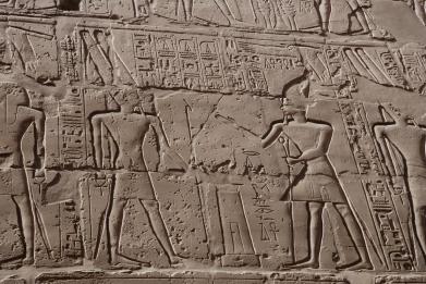 Rameses II (right) dedicating a temple to his god, Amun-Ra