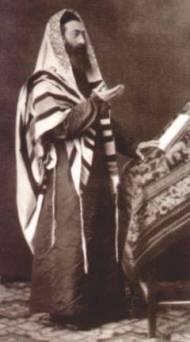 Prayer leader in tallit